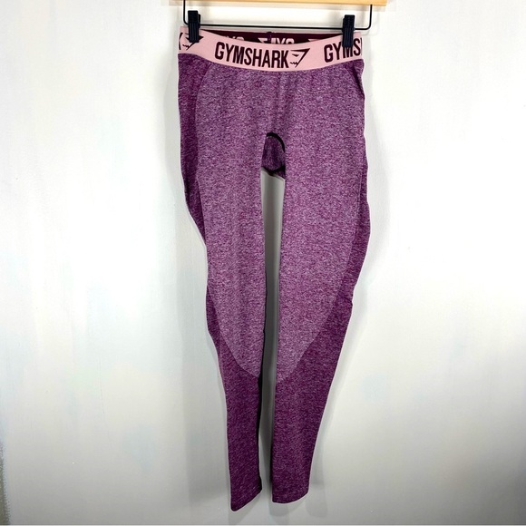 Gymshark Dry Gym LOGO Mid Rise Booty Sculpting Leggings Pink Purple Size Small - Picture 1 of 3